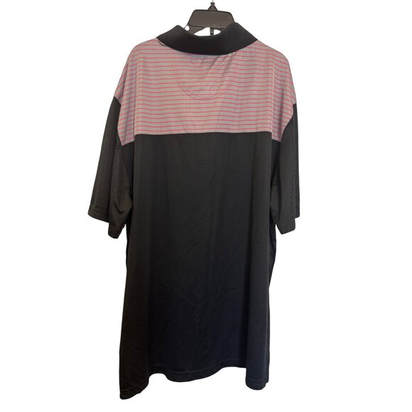 Reebok Golf Playdry Polo Shirt Mens 1XL Black Red Striped Short Sleeve Polyester - Picture 4 of 5